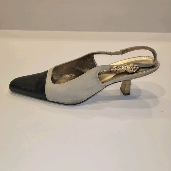 Gucci Black and Cream Heels - Picture 1 of 7